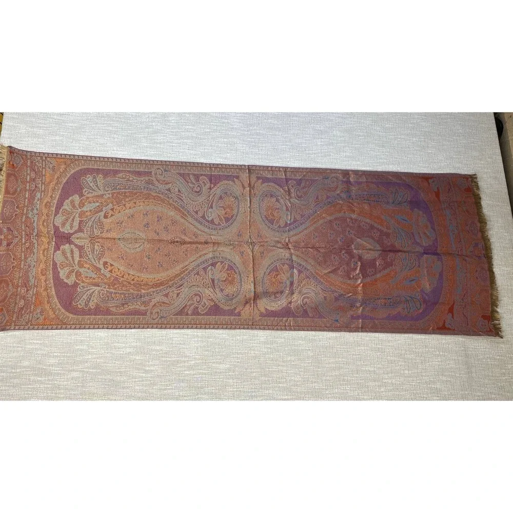 Bohemian Paisley Jacquard Table Runner Scarf Wrap Copper Purple - 051/1 (114)
